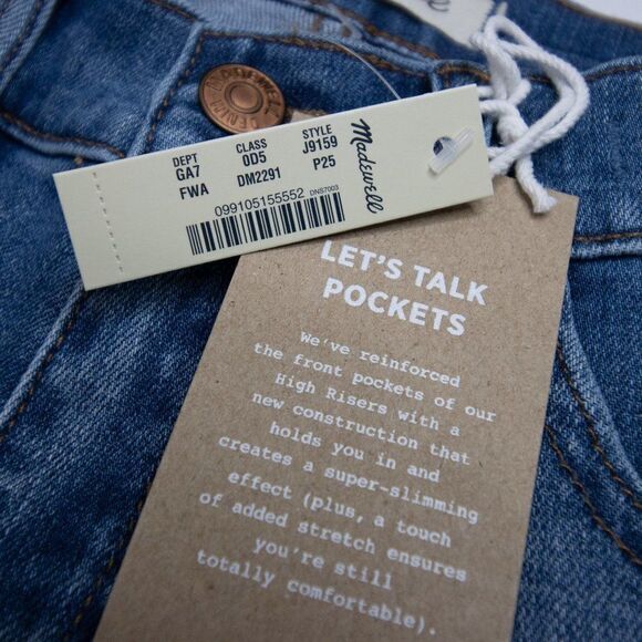 NEW Madewell Mid-rise Skinny‎ ripped Jeans in Frankie Wash, 25P - Picture 15 of 16